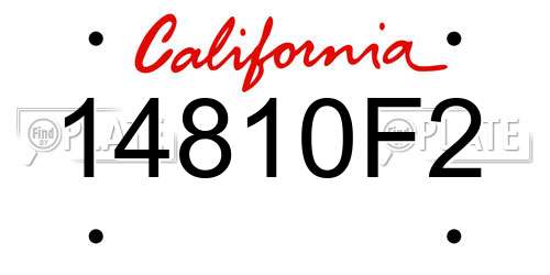 14810F2 California License Plate