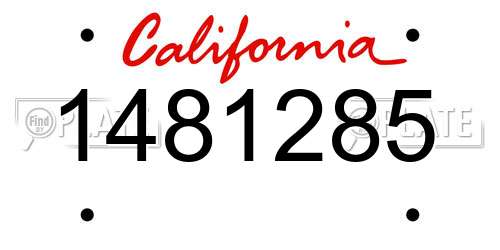 1481285 California License Plate