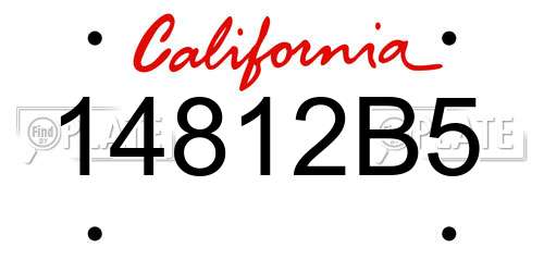 14812B5 California License Plate