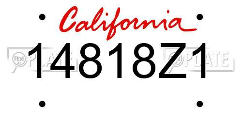 14818Z1 California License Plate
