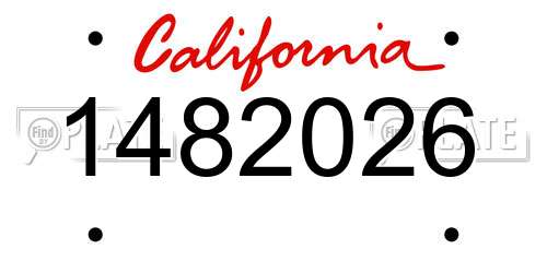 1482026 California License Plate