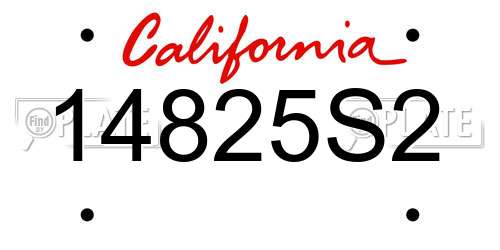 14825S2 California License Plate