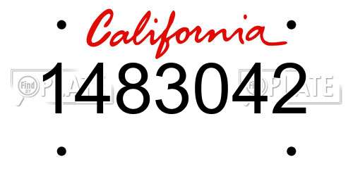 1483042 California License Plate