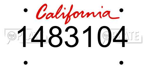 1483104 California License Plate