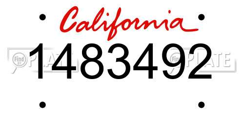 1483492 California License Plate