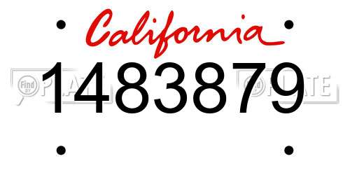1483879 California License Plate