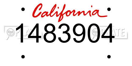1483904 California License Plate