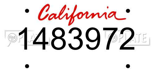 1483972 California License Plate