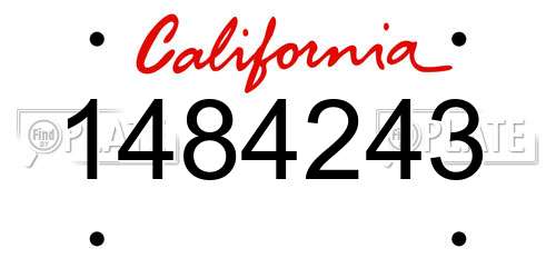 1484243 California License Plate