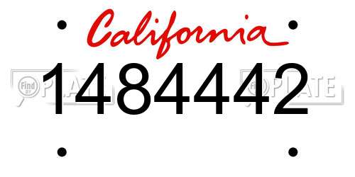 1484442 California License Plate