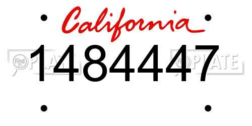 1484447 California License Plate