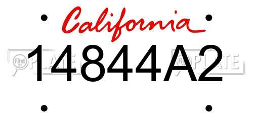 14844A2 California License Plate