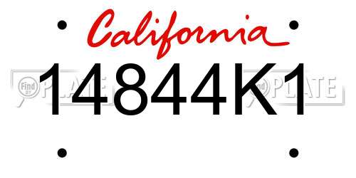 14844K1 California License Plate
