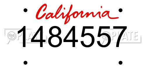 1484557 California License Plate