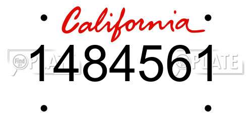 1484561 California License Plate
