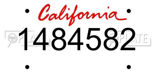 1484582 California License Plate