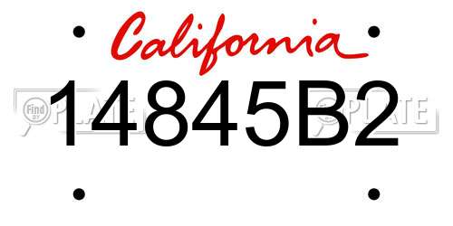 14845B2 California License Plate