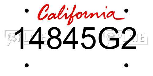 14845G2 California License Plate