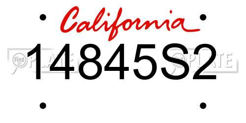 14845S2 California License Plate