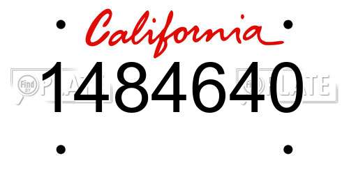 1484640 California License Plate