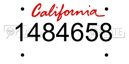 1484658 California License Plate