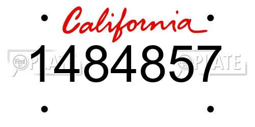 1484857 California License Plate