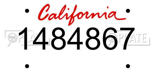 1484867 California License Plate