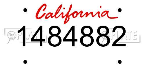 1484882 California License Plate