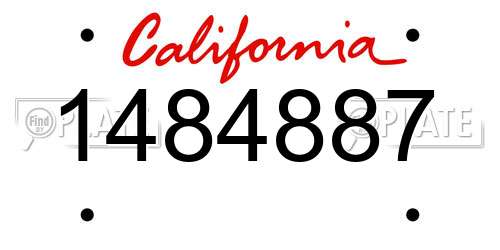 1484887 California License Plate