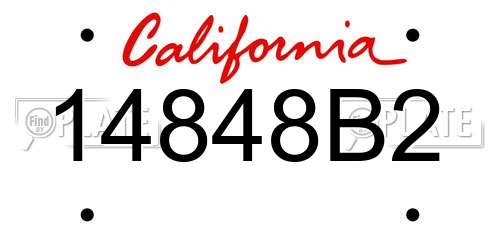 14848B2 California License Plate