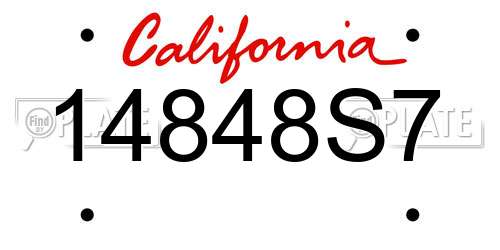 14848S7 California License Plate