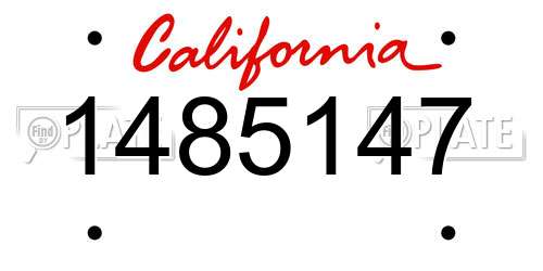 1485147 California License Plate