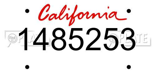 1485253 California License Plate