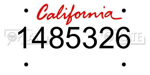 1485326 California License Plate