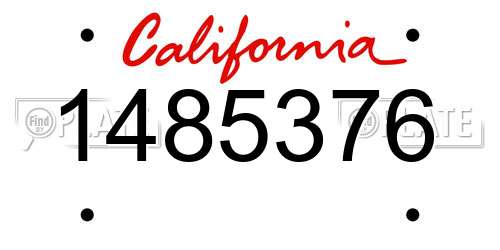 1485376 California License Plate
