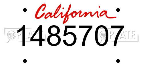 1485707 California License Plate