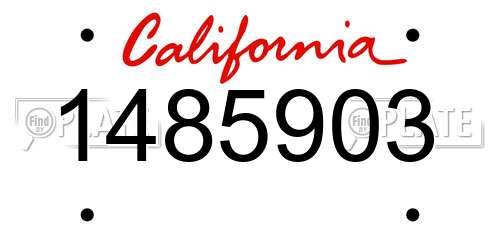 1485903 California License Plate