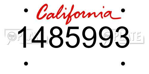 1485993 California License Plate