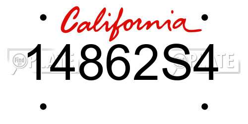 14862S4 California License Plate