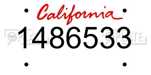 1486533 California License Plate