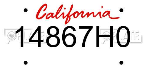 14867H0 California License Plate