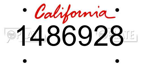 1486928 California License Plate