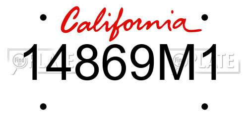 14869M1 California License Plate