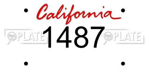 1487 California License Plate
