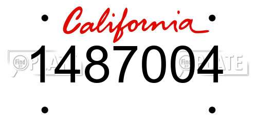 1487004 California License Plate