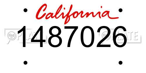 1487026 California License Plate