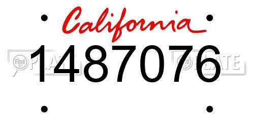 1487076 California License Plate