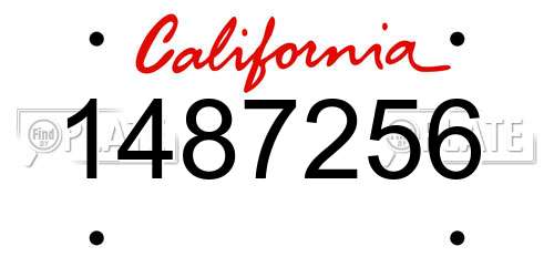 1487256 California License Plate