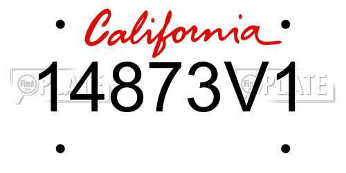 14873V1 California License Plate