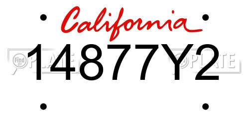 14877Y2 California License Plate